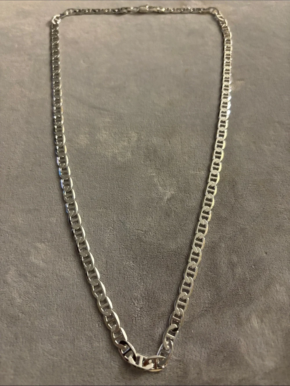 Men's Silver Figaro Chain Necklace - Classic Link Design